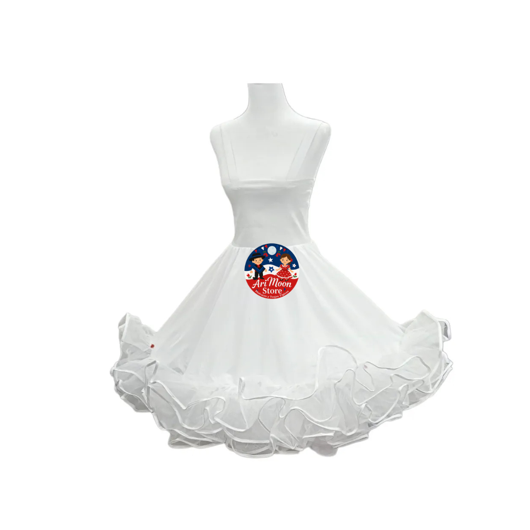 Can can blanco para vestido de competencia cueca infantil