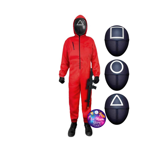 Disfraz Guardia rojo Juego del Calamar- Disfraz  Jugador del Juego del Calamar