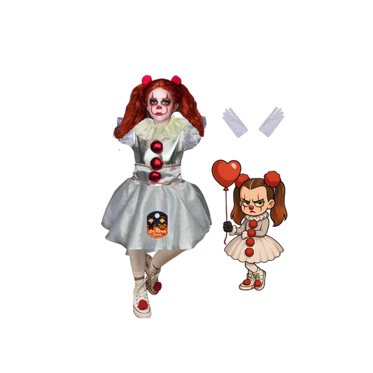 Disfraz De Pennywise Mujer  ,payaso It Niña Estilo Tutu