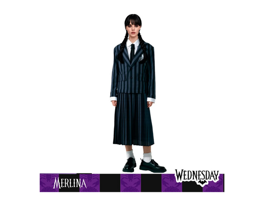 Disfraz de Merlina Con Peluca Nevermore Academy