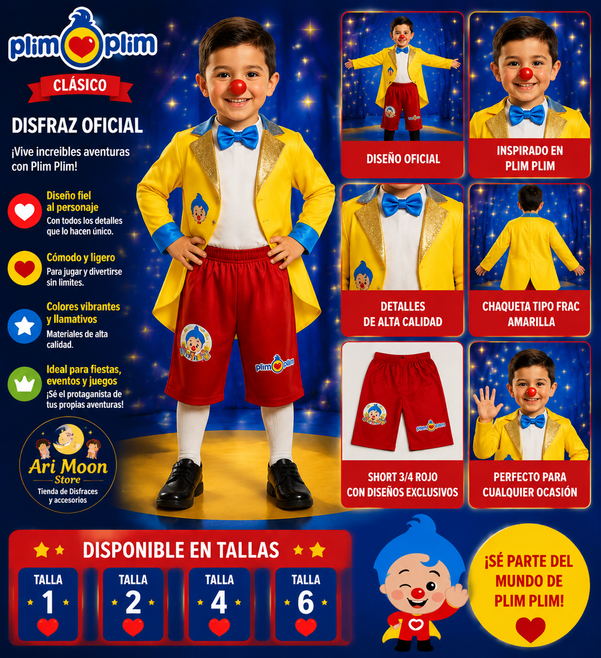 Disfraz Payasito Plim Plim modelo gala