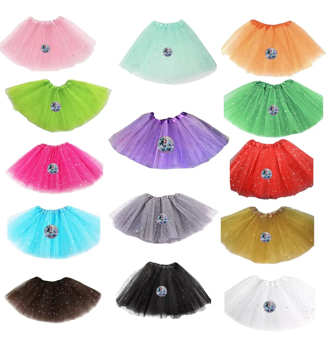 Tutu o Tulls con brillo / 30 cm de largo / 3 capas de tuls