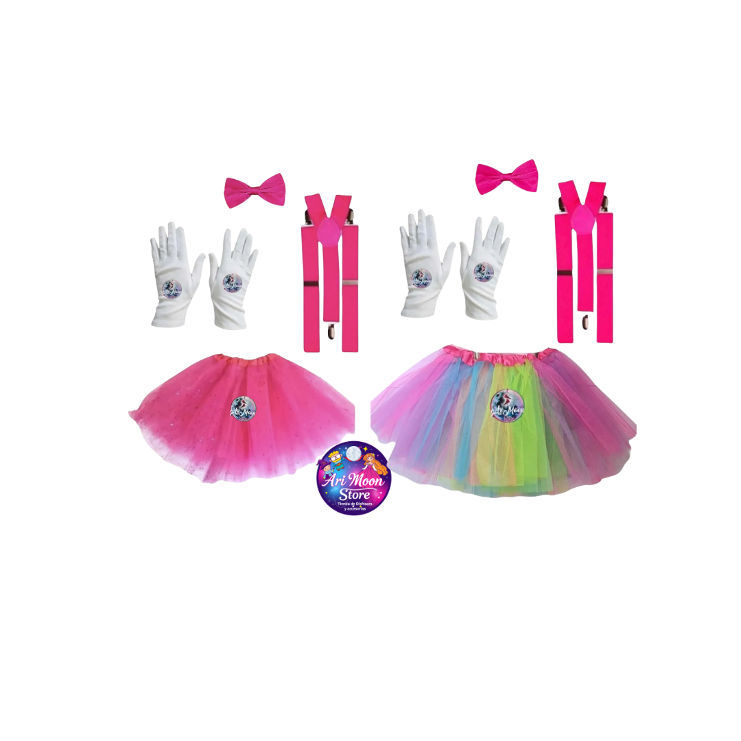Disfraz Payasa Con Tutu, Suspensores, Humita Y Guantes
