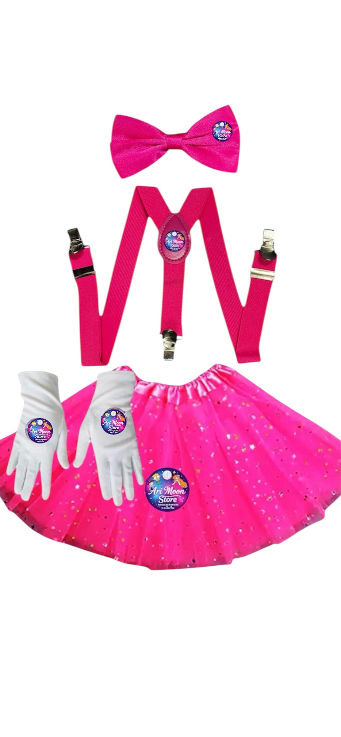 Disfraz Payasa Con Tutu, Suspensores, Humita Y Guantes