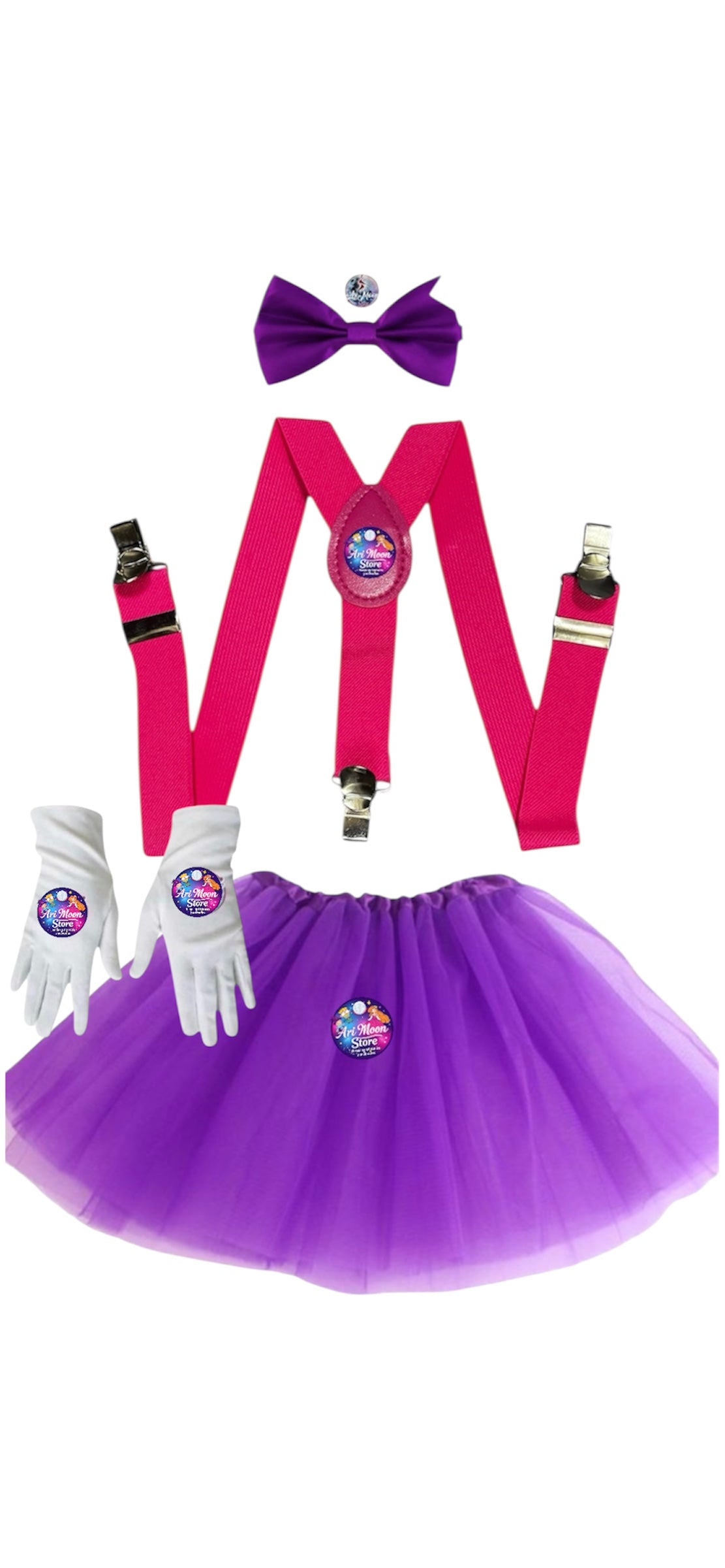 Disfraz Payasa Con Tutu, Suspensores, Humita Y Guantes