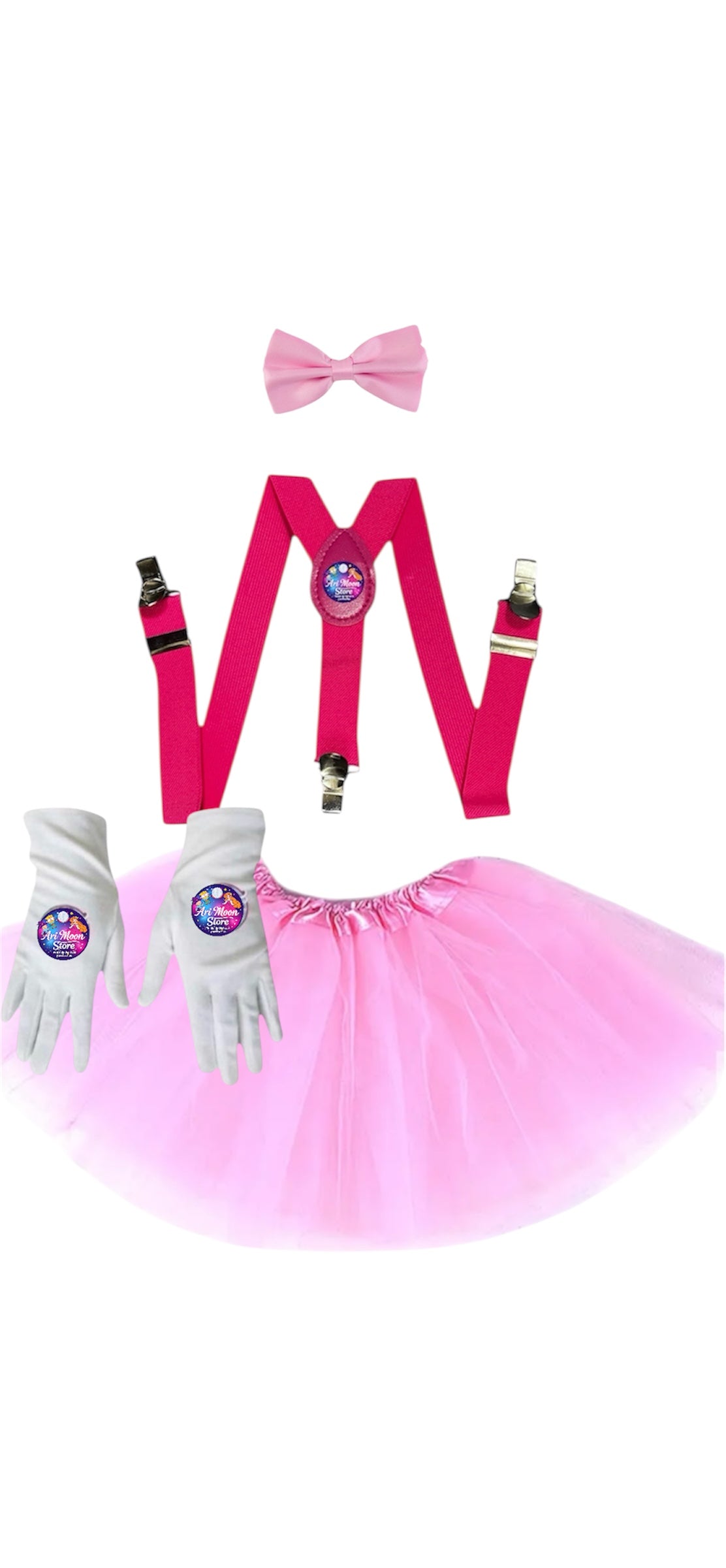 Disfraz Payasa Con Tutu, Suspensores, Humita Y Guantes
