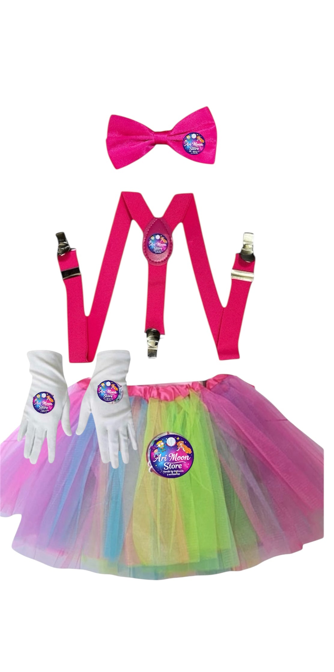Disfraz Payasa Con Tutu, Suspensores, Humita Y Guantes