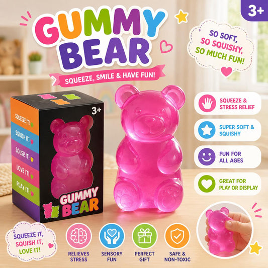 Gummy Bear Squishy – Osito Antiestrés Suave y Sensorial 3+
