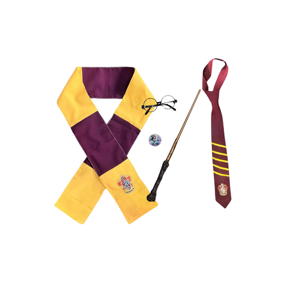 Pack Disfraz Harry potter (bufanda+varita+lentes+corbata)