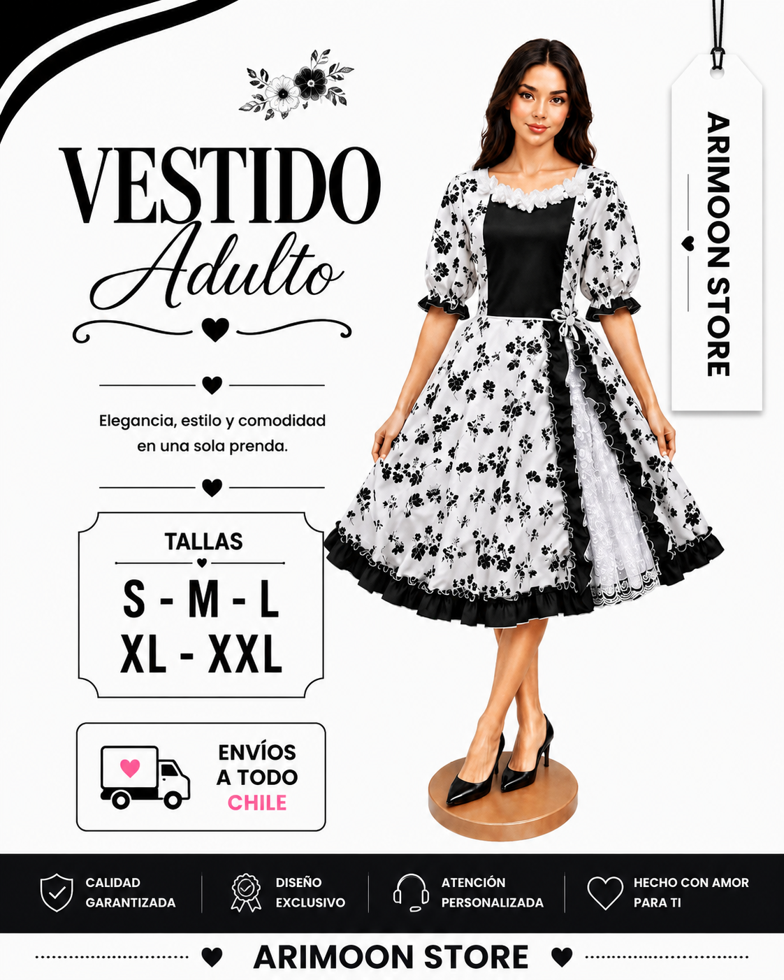 Vestido de Huasa Adulta- Vestido de Cueca Adulta- Fiestas Patrias 2026