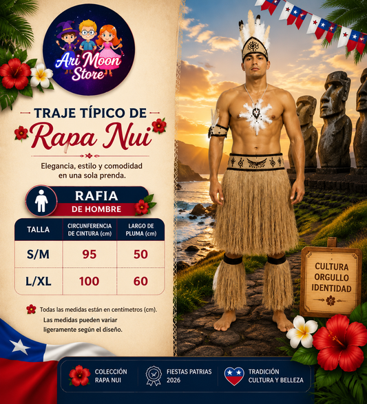 Traje Tipico Rapa Nui  Varon - Rafia