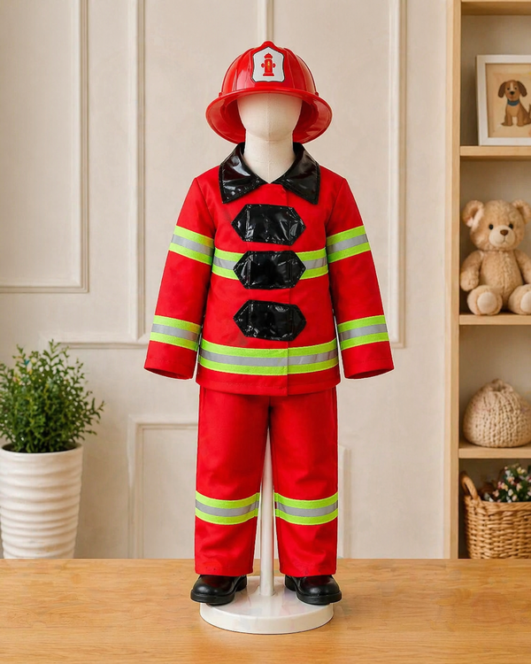 🚒 Disfraz de Bombero para Niños - Incluye Casco 🧑🚒