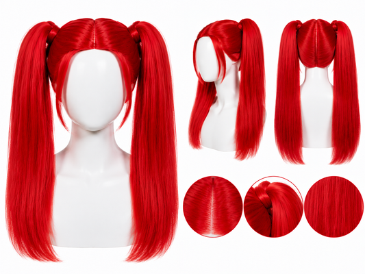 Peluca Payasa Roja 50 cm – Payasa Terror Halloween