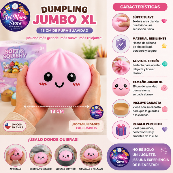 Squishy Dumpling Jumbo XL de 18 cm