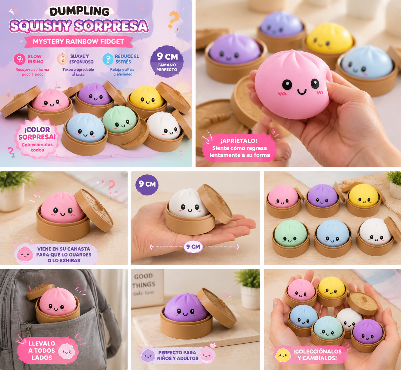 Dumpling Squishy Sorpresa Mystery Rainbow Fidget