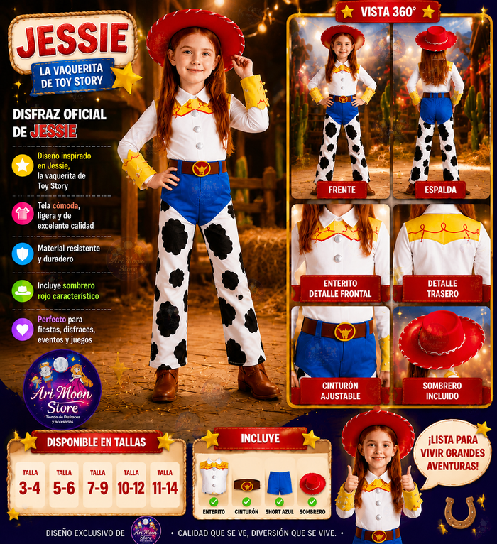 Disfraz de Jessie Vaquerita Toy Story con Sombrero