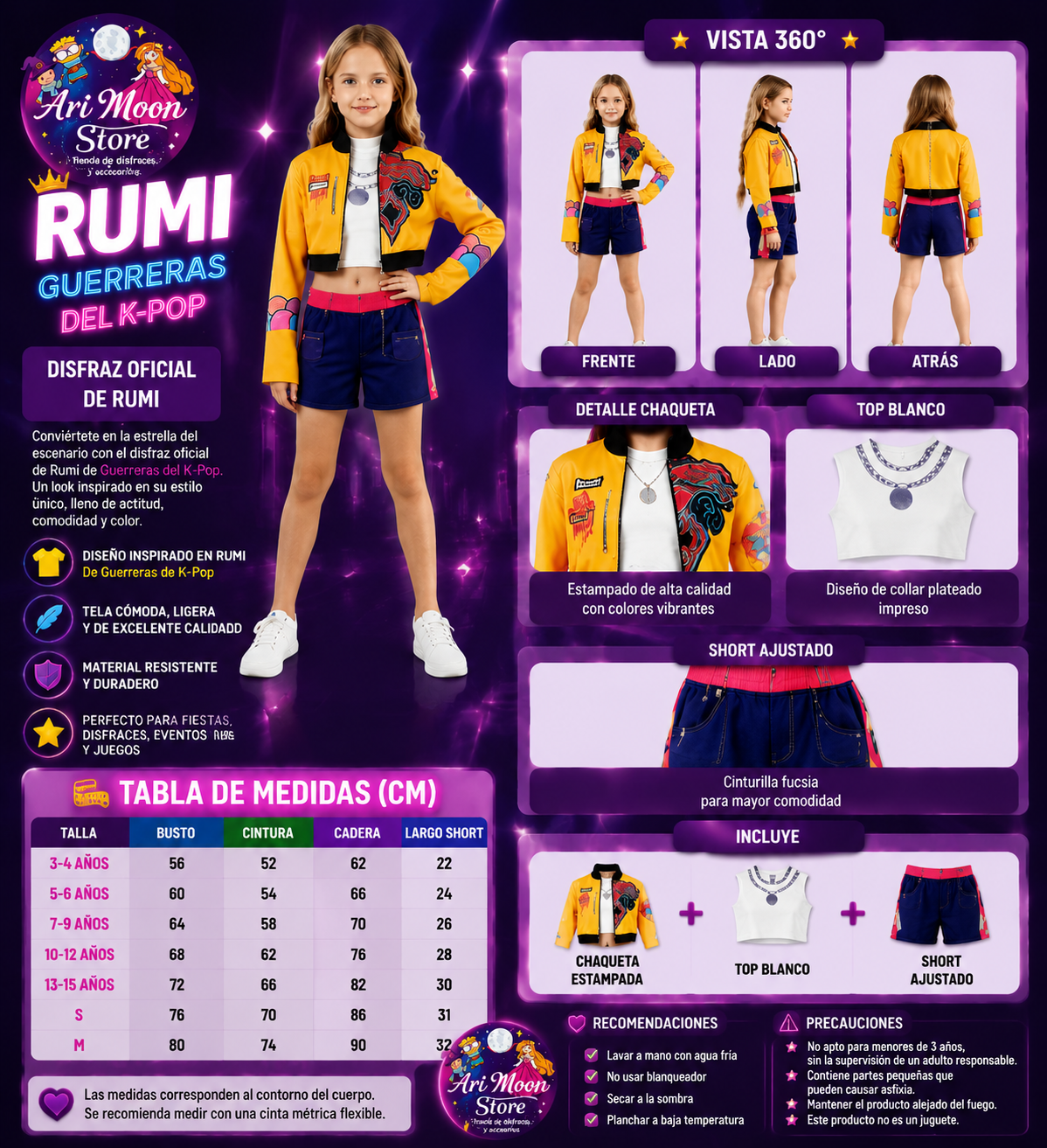 Disfraz de Las Guerreras del K -Pop - Disfraz de Rumi - Disfraz de Zoey- Disfraz de Mira