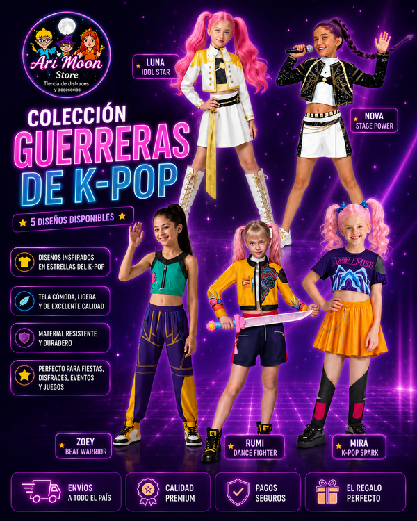 Disfraz de Las Guerreras del K -Pop - Disfraz de Rumi - Disfraz de Zoey- Disfraz de Mira