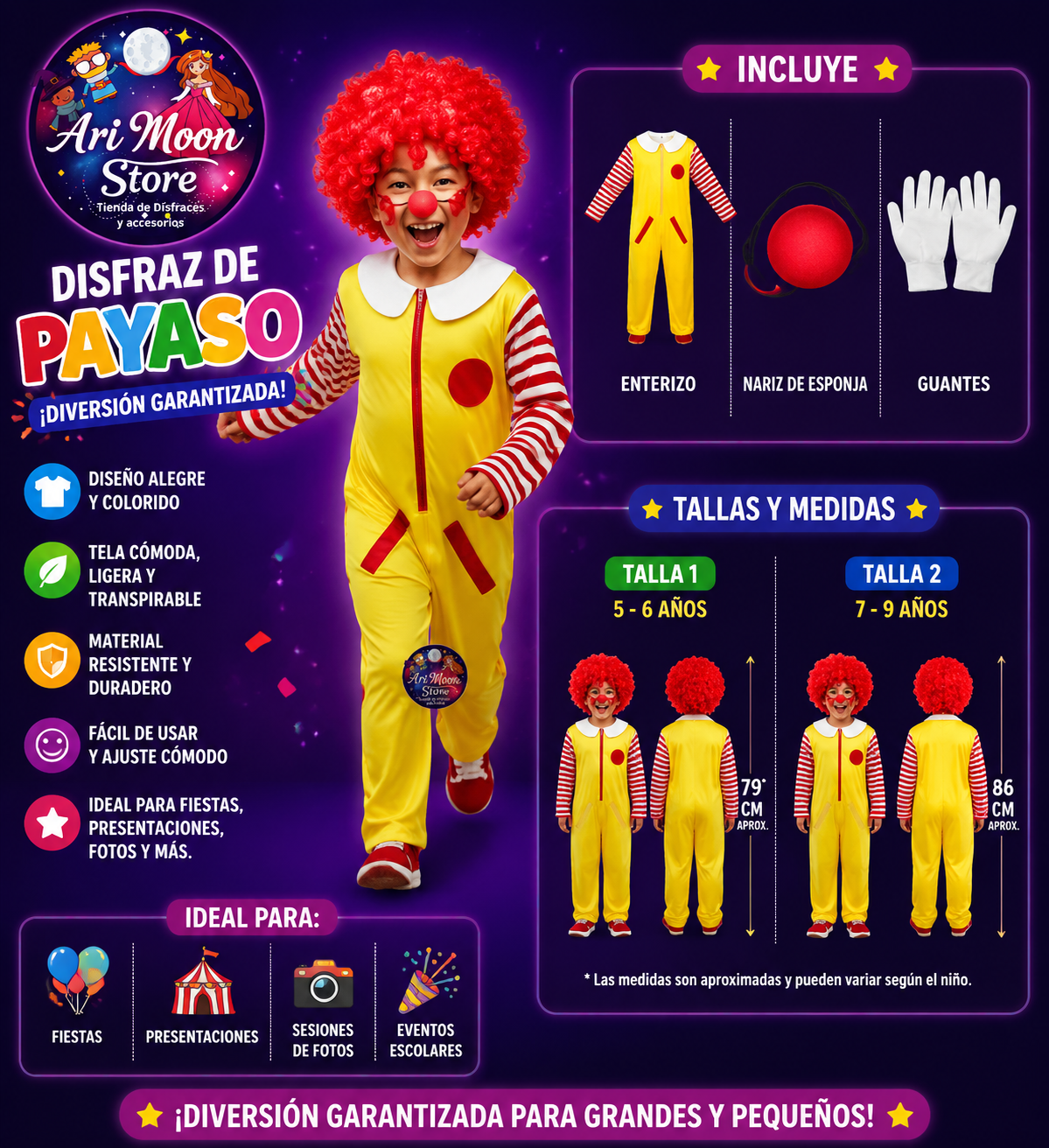 Disfraz de payaso - 5-6