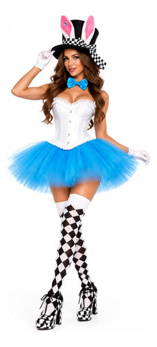 Disfraz Conejo Alicia tutu Celeste