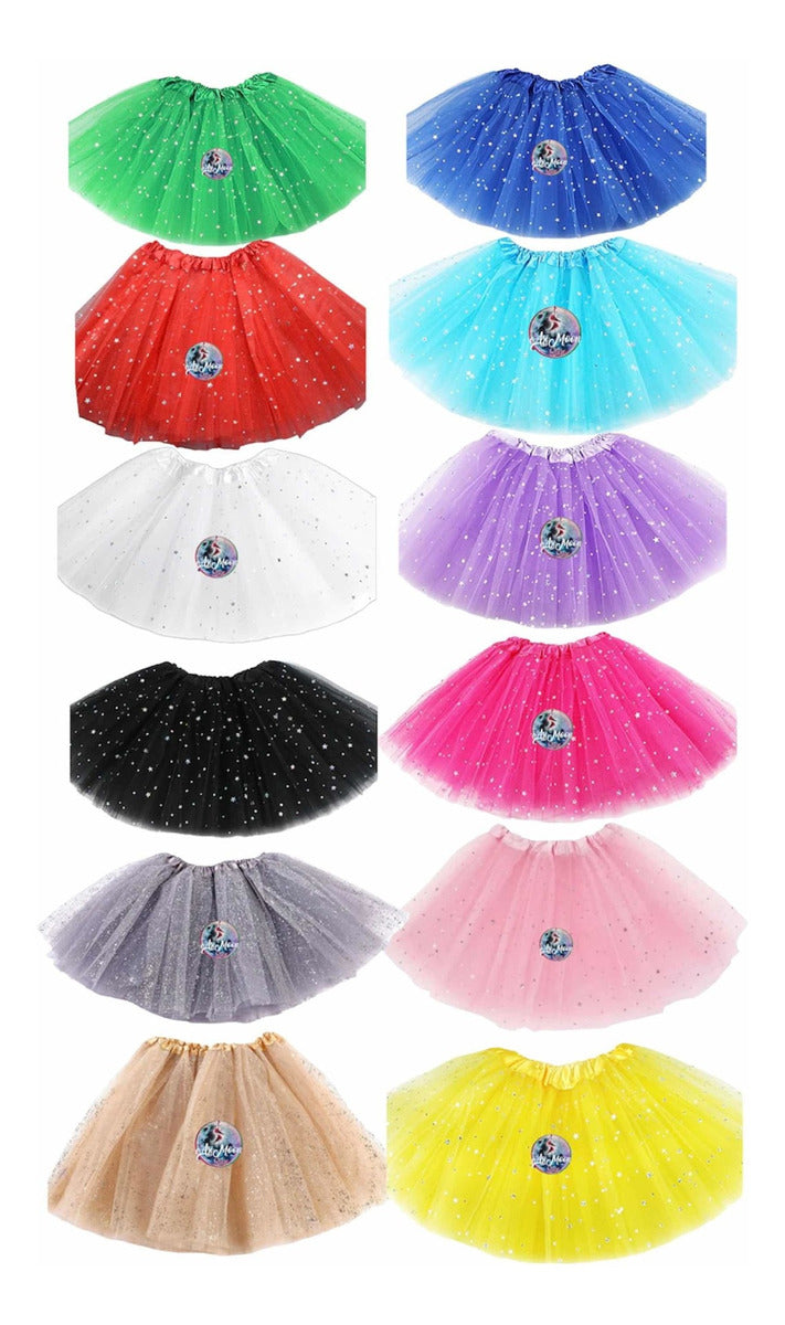 Tutu o Tulls con brillo / 30 cm de largo / 3 capas de tuls