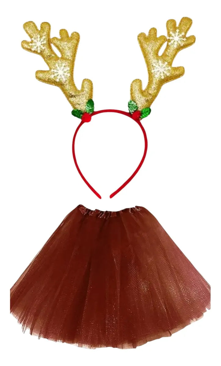 Disfra de Reno Niña / Tutu + Cintillo de reno