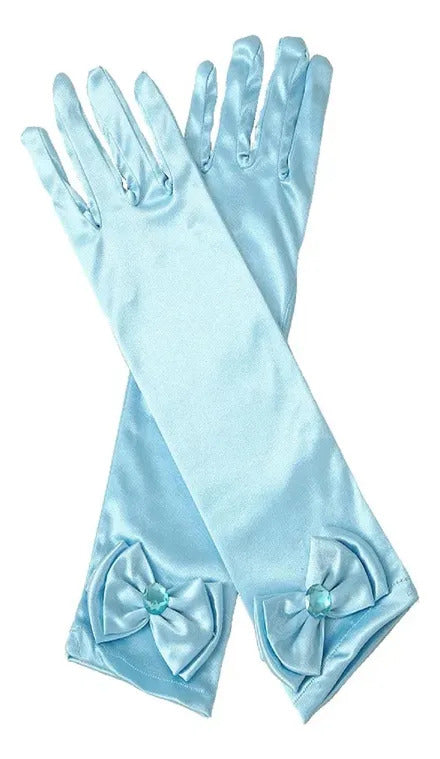 Guantes princesa azul claro