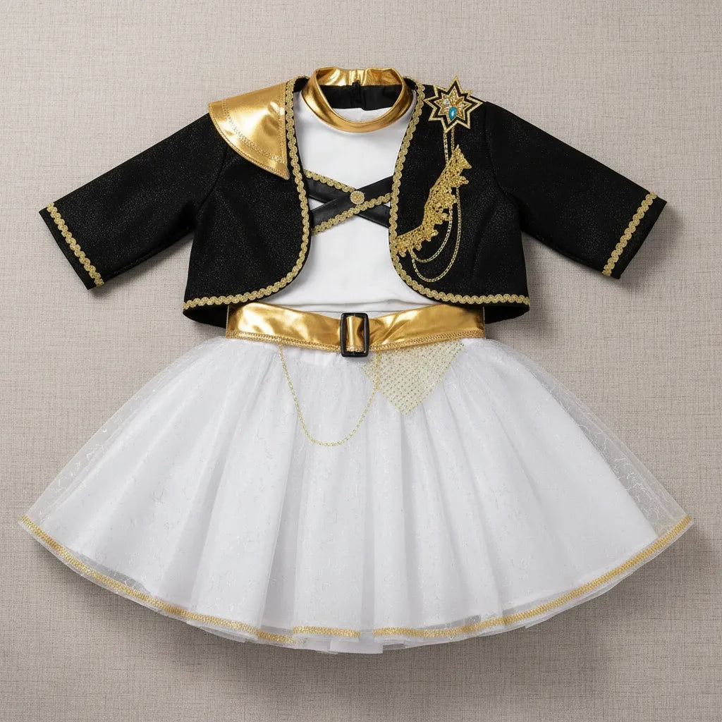 ✨ Disfraz Niña Idol Rumu Estilo falda  K-Pop Gold Edition ✨