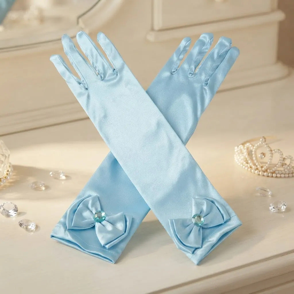 Guantes princesa azul claro