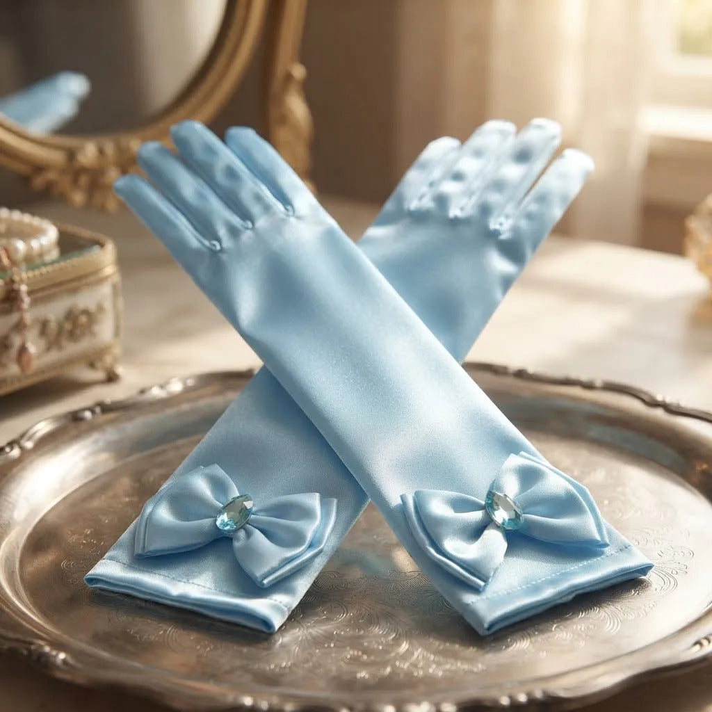 Guantes princesa azul claro