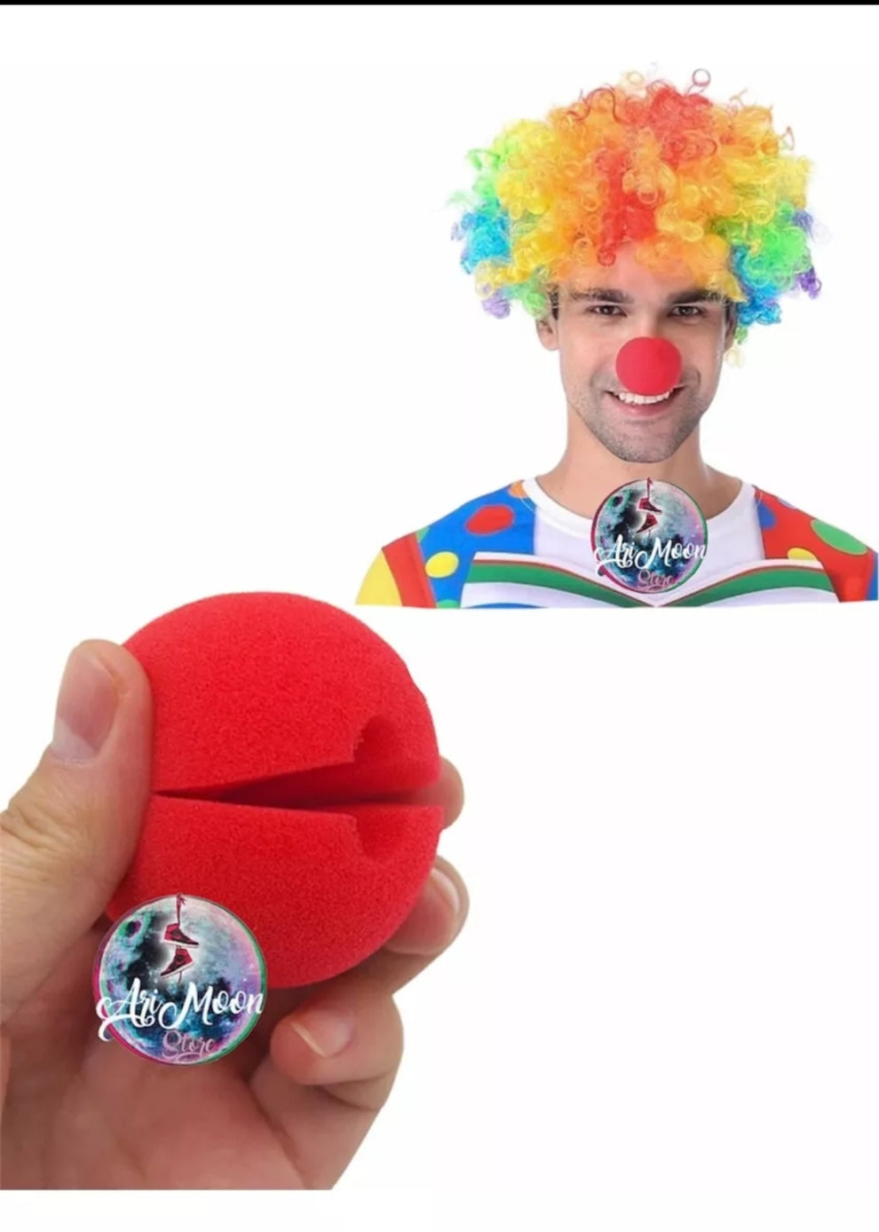 Peluca De Payaso Multicolor Con Nariz Roja Incluida – Disfraz Para Adultos Y Niños, Ajuste Universal Y Transpirable, Ideal Para Fiestas Y Carnaval