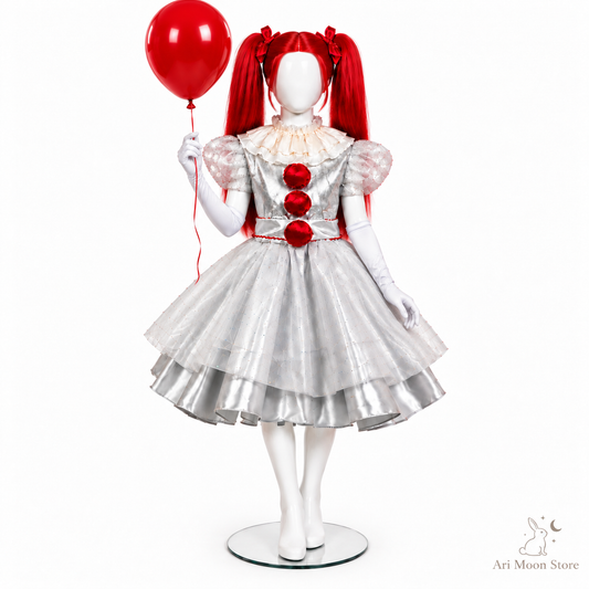 Disfraz Pennywise Payasa IT Niña con Peluca – Estilo Tutú Completo