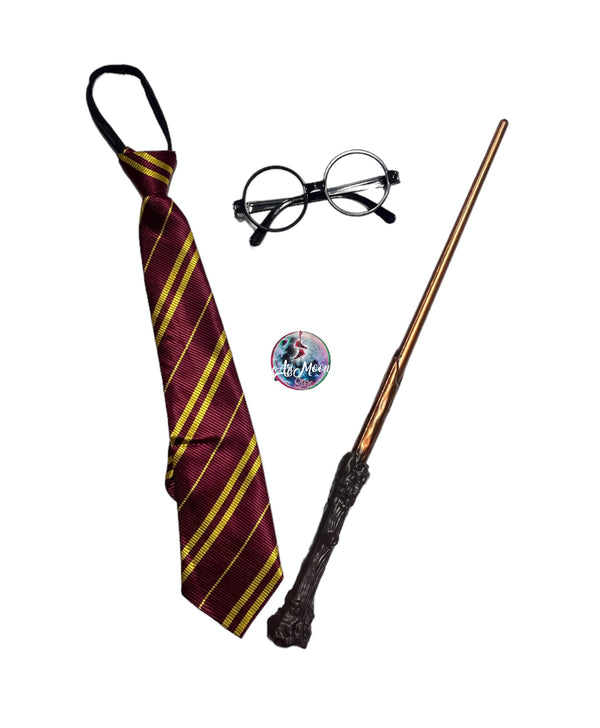 Set Disfraz  Harry Potter ( Corbata +Varita +Lentes)