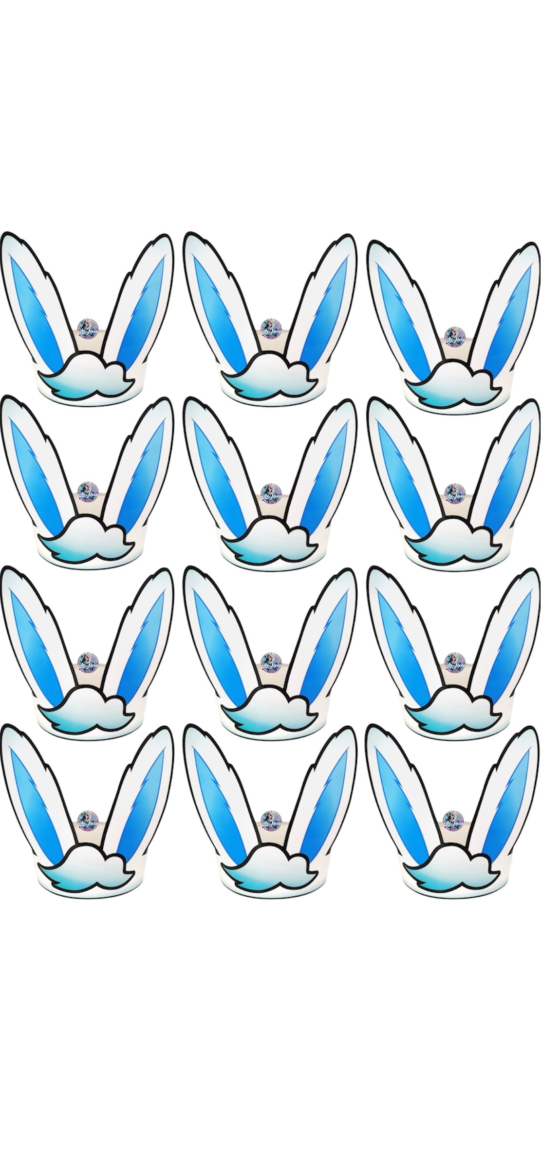 pack 12 Cintillo Orejas de conejo de Carton Celeste o Rosada
