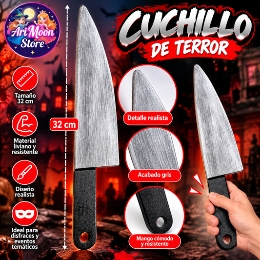 Cuchillo de terror 32 cm gris