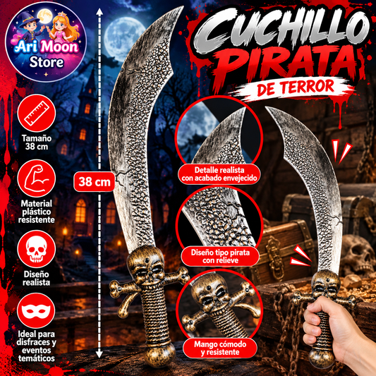 Cuchillo pirata de terror 38 cm