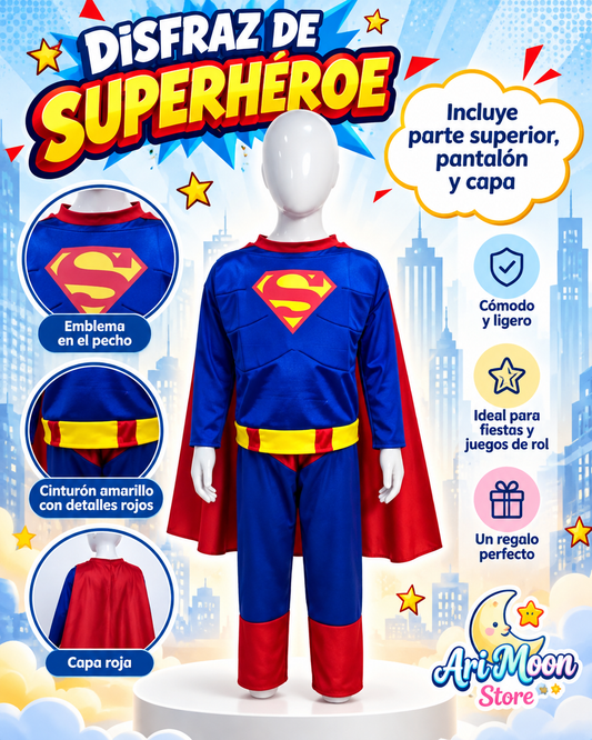 Disfraz de superhéroe con capa