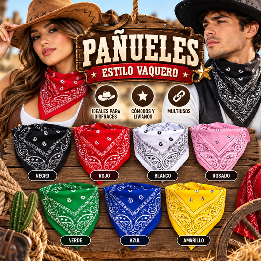 Pañuelos estilo vaquero colores