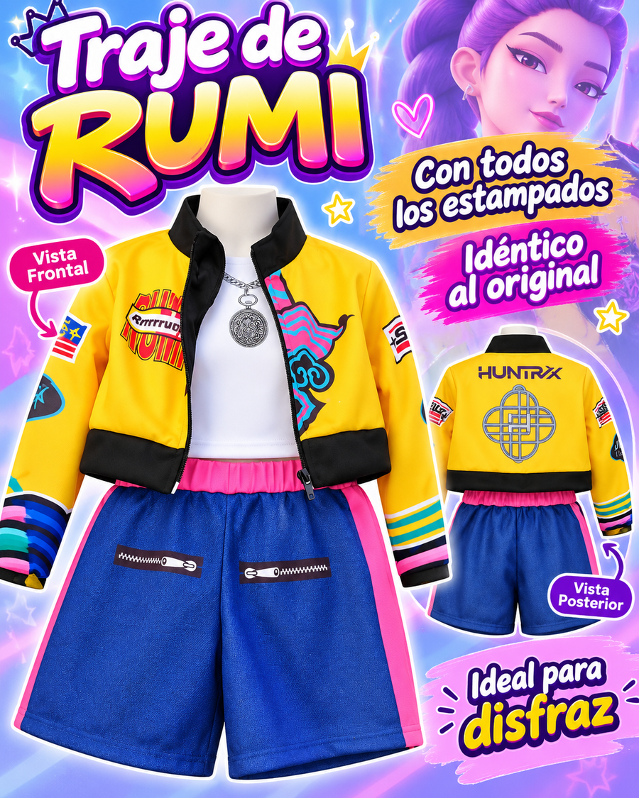 Traje de Rumi Chaqueta Amarilla – Guerreras K-Pop Huntrix Niña