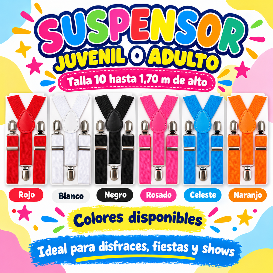 Suspensor juvenil o adulto colores